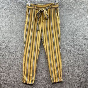 Revamped Pants Size Juniors' Medium Yellow Striped Pants Juniors' Size M